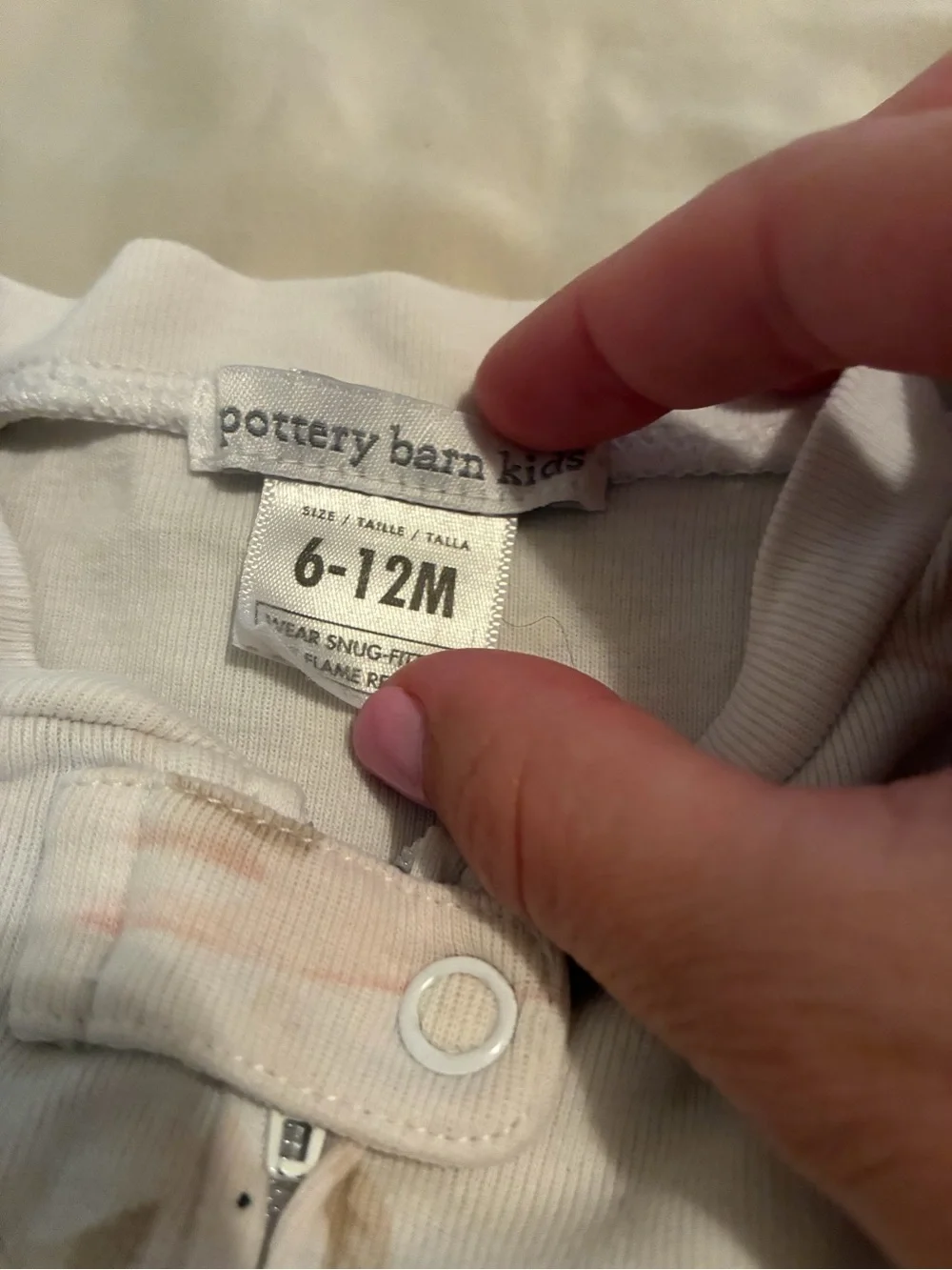 Pottery Barn Kids White Footed One-Piece Pajamas with Neutral Prints (Pair)